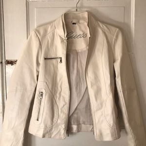GUESS White Faux Leather Jacket